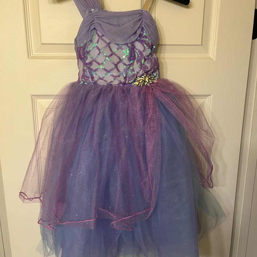 Revolution Purple Dance Costume with Shimmery Bodice and Tutu Skirt